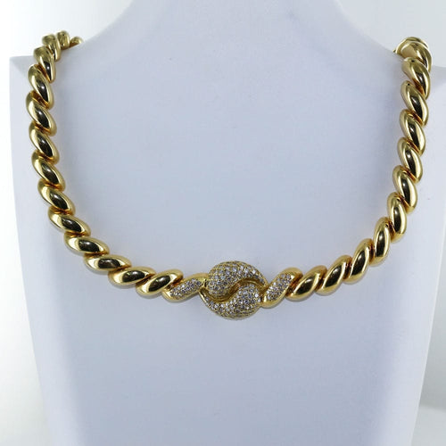 Collier Collier torsadé Or jaune Diamants 58 Facettes