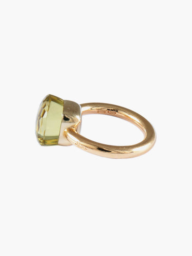 Bague 49 Pomellato – Bague Modèle « Nudo » Classic Quartz Jaune et Or Rose 58 Facettes