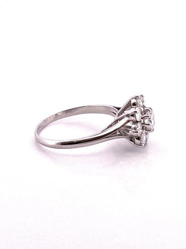 Bague 56 Bague marguerite platine diamants 58 Facettes