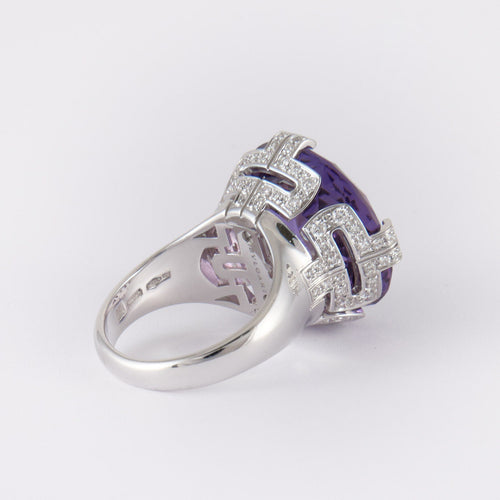 Bague 56 BULGARI - Bague Améthyste, Diamants 58 Facettes