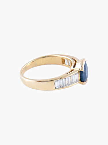 Bague Bague Or Jaune Saphir Diamants 58 Facettes