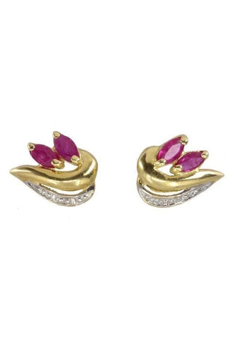 Boucles d'oreilles BOUCLES D'OREILLES MODERNE RUBIS 58 Facettes 038861