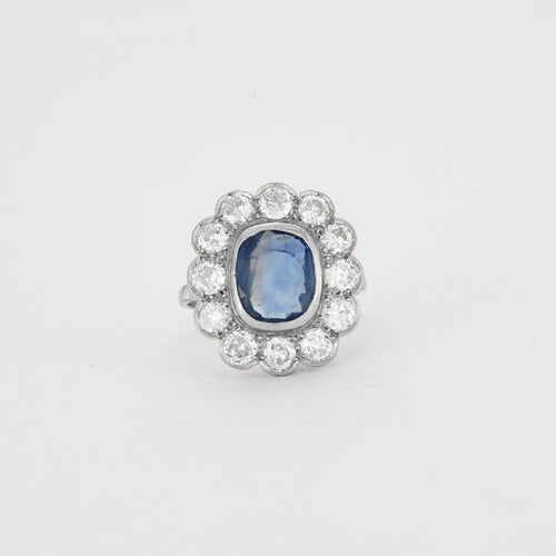Bague 58.5 Bague Art Déco Pompadour Saphir Diamants 58 Facettes