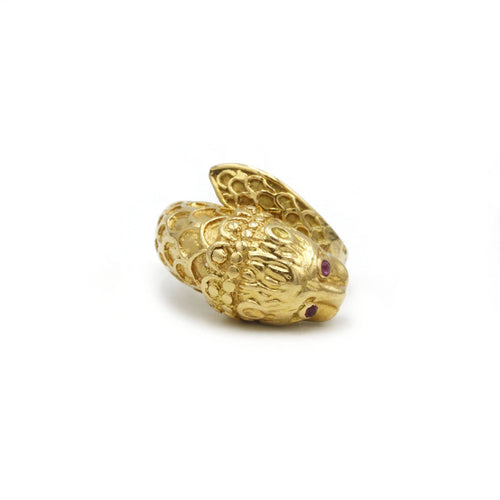 Bague 51 Bague Lion  Or et Rubis 58 Facettes 230325R