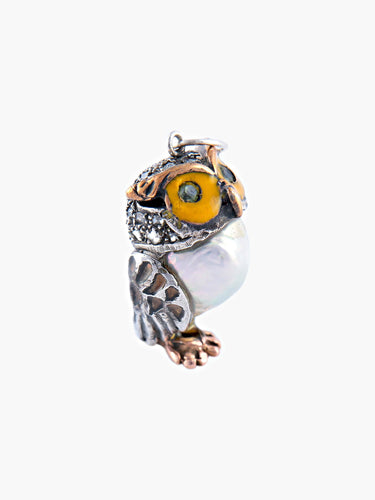 Pendentif Pendentif Argent Email Perle Baroque 58 Facettes