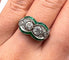 Bague Bague style Art Déco Platine Diamants et Emeraudes. 58 Facettes