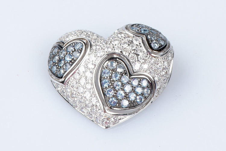 Pendentif Pendentif coeur en or blanc 58 Facettes 111.30249-59