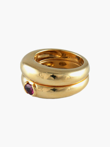 Bague Bague Double Pierre rouge 58 Facettes