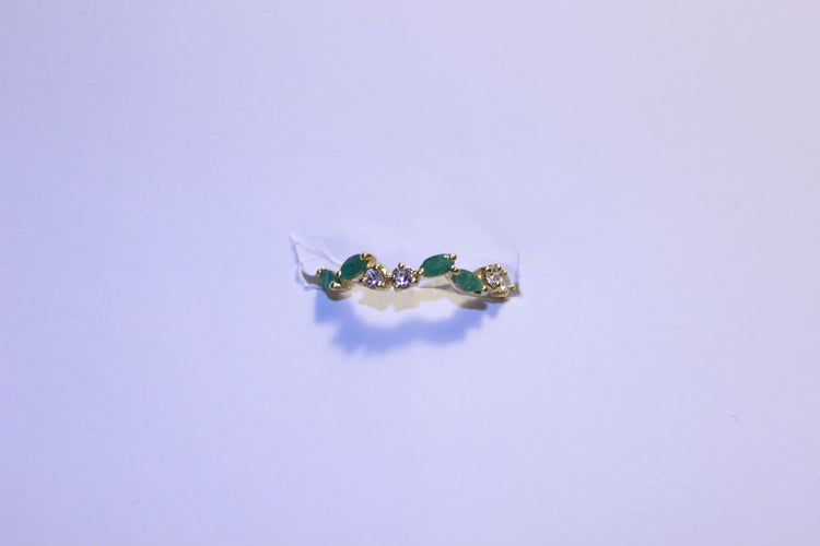 Bague 55 Bague Or Diamants et Emeraudes 58 Facettes