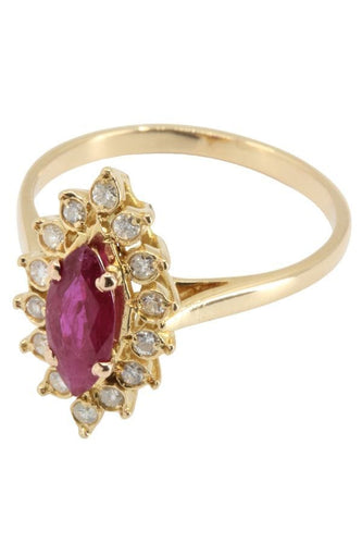 Bague 52 MARQUISE MODERNE RUBIS ET DIAMANTS 58 Facettes 040311