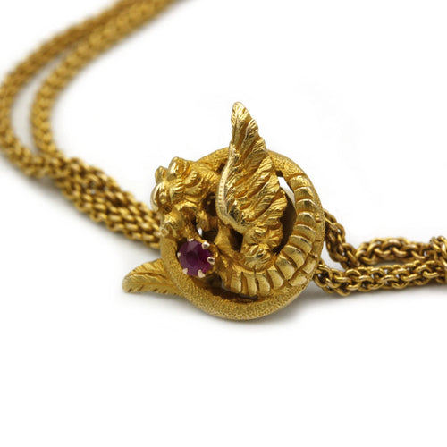 Collier Sautoir Pendentif Chimère Rubis 58 Facettes 230355R