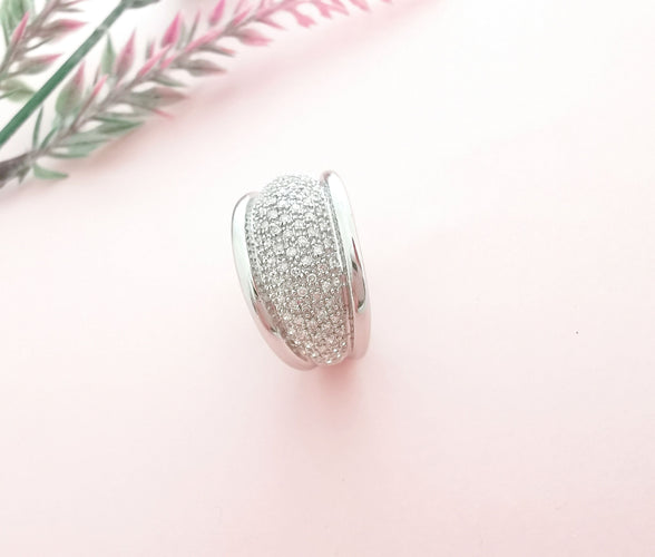 Bague Bague Jonc bombé Diamants 1,10ctt Or gris 58 Facettes AA 1610