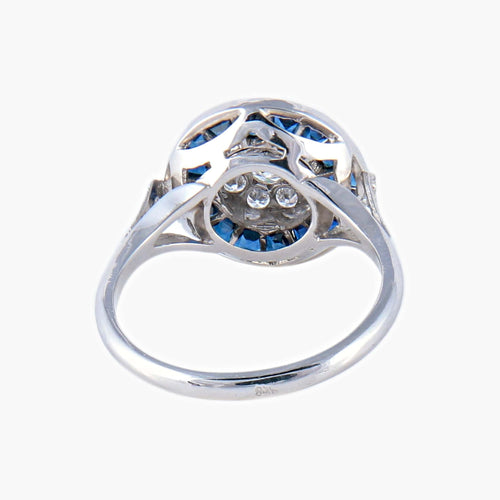 Bague Bague style Art Déco Diamants Saphirs 58 Facettes