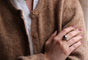 Bague Bague platine et perle grise de Tahiti 58 Facettes 384