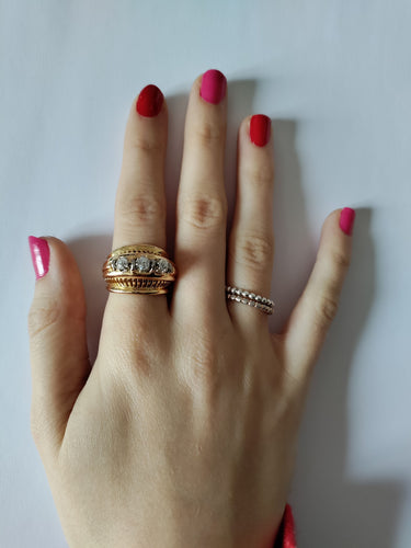 Bague Bague Rétro Trilogie de Diamants 58 Facettes 510