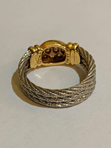 Bague Bague FRED Force 10 or et acier 58 Facettes