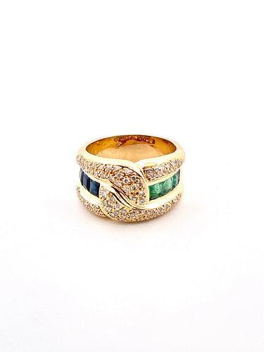 Bague 53 Bague émeraudes , saphirs, diamants 58 Facettes