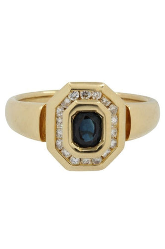 Bague BAGUE MODERNE SAPHIR ET DIAMANTS 58 Facettes 042971