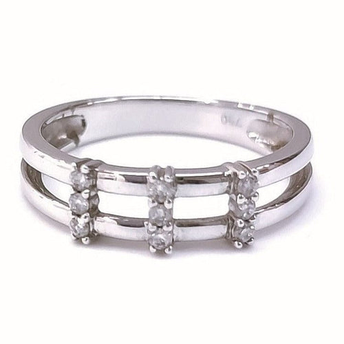 Bague 54 Bague or blanc et diamants 58 Facettes GG-14