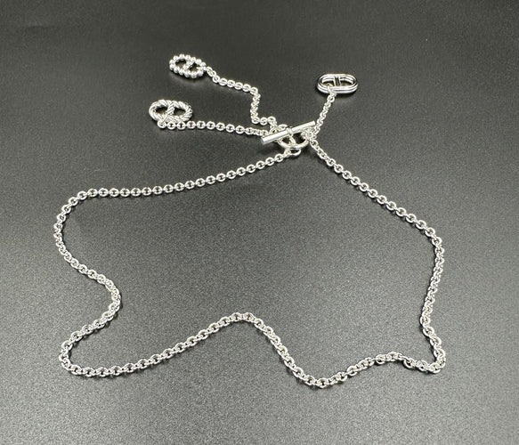 Collier HERMÈS - Collier Vintage Collection Chaîne d’Ancre Parade Argent 58 Facettes