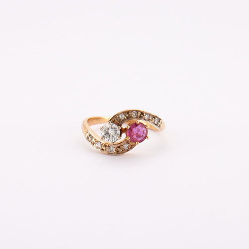 Bague 51 Bague Toi & Moi rubis, diamants 58 Facettes