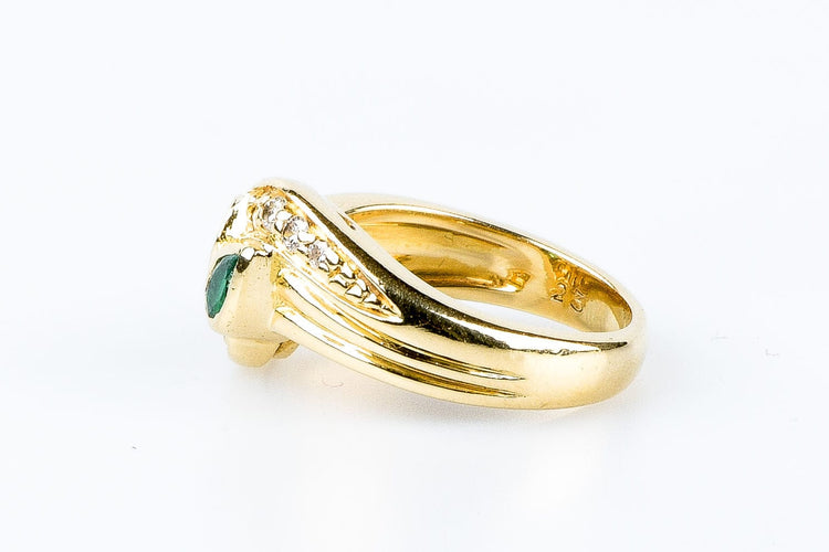 Bague 52 Bague diamants émeraudes en or massif 58 Facettes
