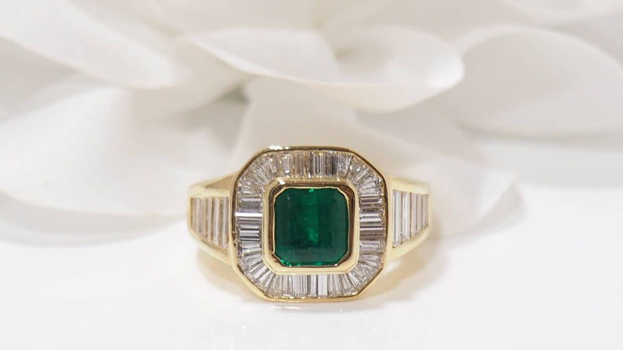 Bague 52 Bague émeraude et diamants 58 Facettes 32146