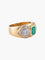 Bague Large Bague Or Jaune Emeraude et Diamants 58 Facettes