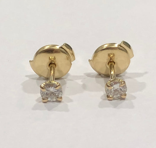 Boucles d'oreilles Boucles d'oreilles puces diamants or jaune 58 Facettes