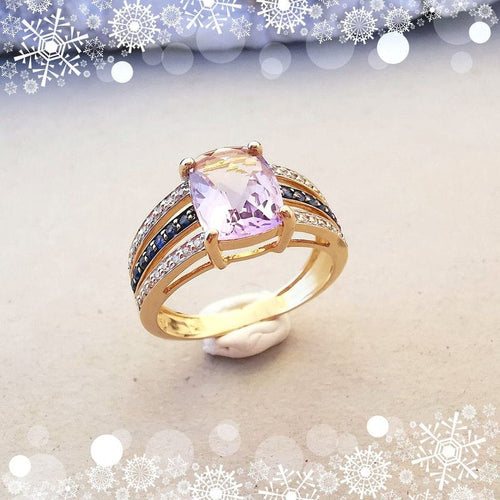 Bague Bague Améthyste, Saphirs & Diamants 58 Facettes AA 1321