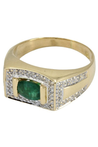 Bague BAGUE MODERNE ÉMERAUDE ET DIAMANTS 58 Facettes 050111