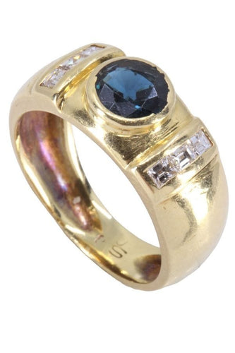 Bague 50 BAGUE JONC SAPHIR ET DIAMANTS 58 Facettes 071711