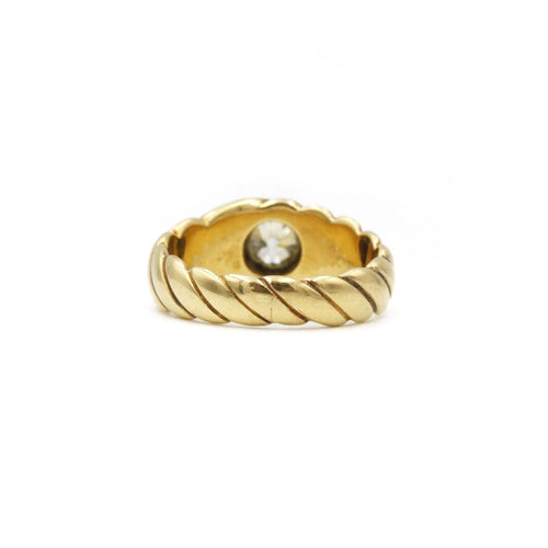 Bague 53 Bague godronnée Or jaune & diamant 58 Facettes 220346