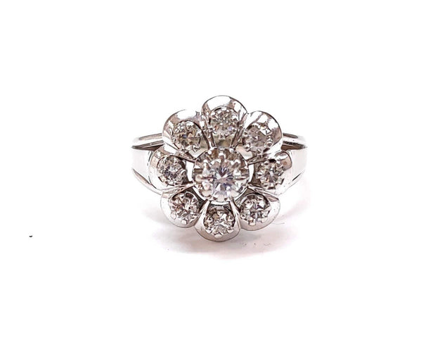 Bague 53 Bague Marguerite diamant, or et platine 58 Facettes Bag.Entg.Dt.916
