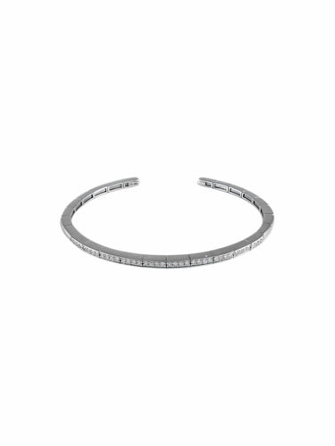 Bracelet Bracelet Jonc Or Blanc Diamants 58 Facettes