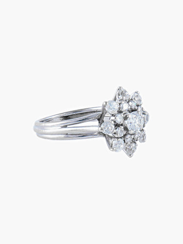 Bague Bague Fleur Diamants, Vers 1950 58 Facettes
