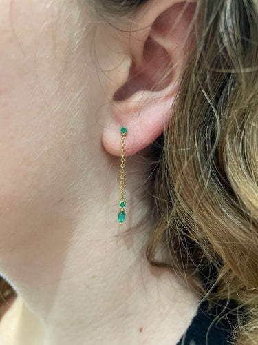 Boucles d'oreilles BOUCLES D'OREILLES PENDANTES ÉMERAUDES 58 Facettes 048071