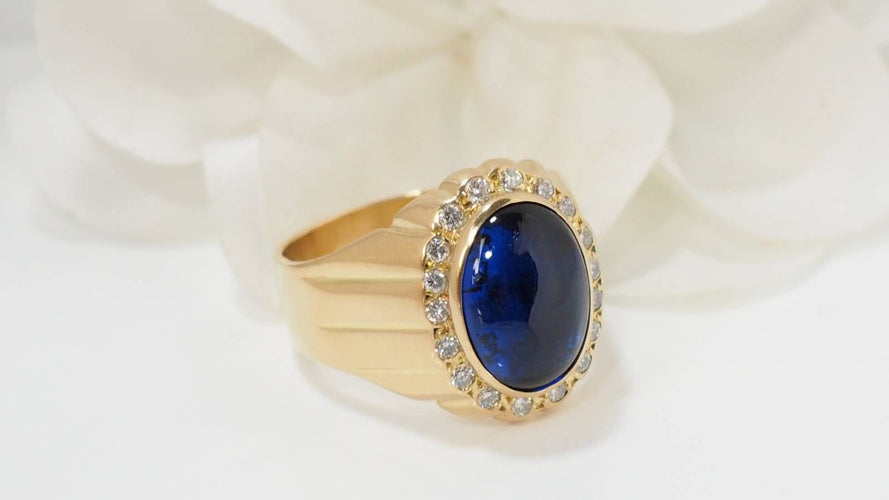 Bague 66 Chevalière en or jaune diamants 58 Facettes 32196