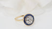 Bague 54 Bague ancienne en or jaune saphirs calibrés et diamants 58 Facettes 32179