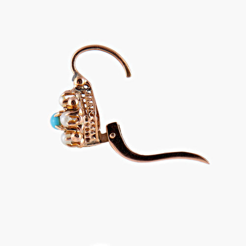 Boucles d'oreilles Boucles d'oreilles dormeuses Perles fines Turquoise 58 Facettes
