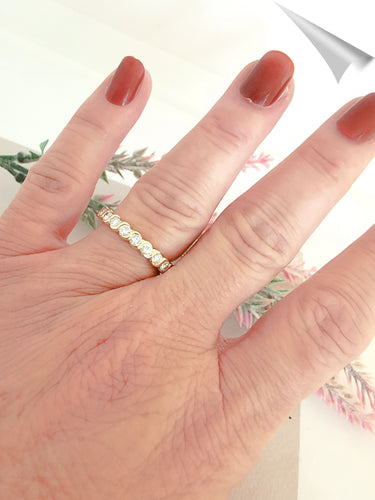 Bague 58 Bague Demi Alliance Diamants 0,60 ct Or Jaune 58 Facettes AA 1534
