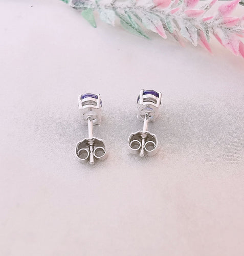 Boucles d'oreilles Boucles d'oreilles puces Tanzanites Or Blanc 58 Facettes AA 1496