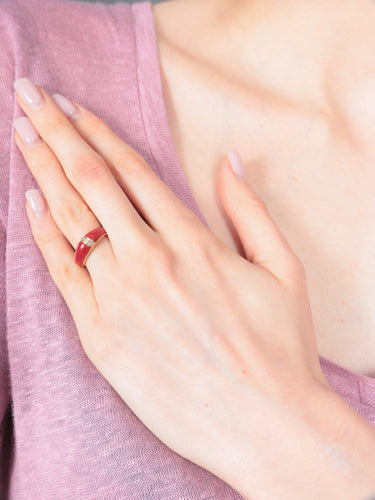 Bague Bague Jonc Or Jaune Cornaline 58 Facettes