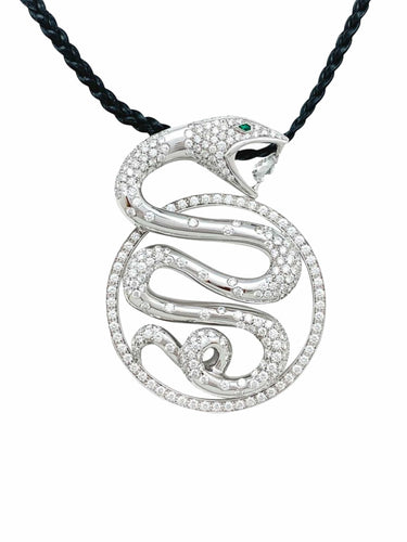 Pendentif Pendentif Boucheron, "Trouble", or blanc, diamants et émeraudes. 58 Facettes 29897