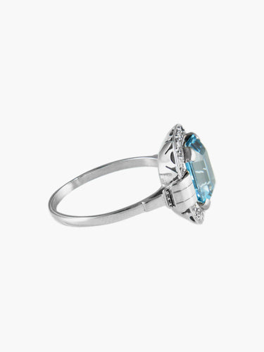 Bague 59 Bague Art Déco Or Blanc Platine 58 Facettes