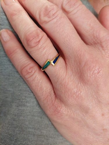 Bague 54 BAGUE MODERNE ÉMAILLÉE 58 Facettes 076011