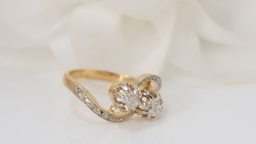 Bague 52.5 Bague Toi Et Moi en Or Jaune & Diamants 58 Facettes 32049