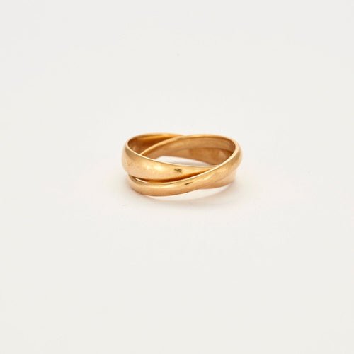 Bague 50 Bague double anneaux 58 Facettes