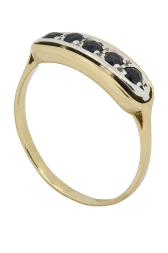 Bague BAGUE JARRETIERE SAPHIRS ANCIENNE 58 Facettes 042861