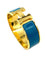 Bracelet HERMÈS. Bracelet métal doré et émail 58 Facettes